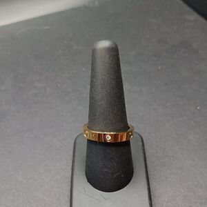 New Gold Tone Love Ring‎ With Rhinestones Size 9